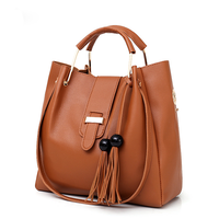 EU US Lager Braunes PU-Leder 4-teiliges Damen-Taschenset Shopper Umhängetasche Clutch Schnelle Lieferung