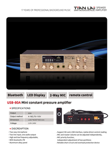 Amplificatore PA USB-80A Tianlai, Sistema Audio Multi-Stanza, Amplificatore di Potenza 70V 100V, Distribuzione <span class=keywords><strong>Volume</strong></span> 110V - Product Image 4