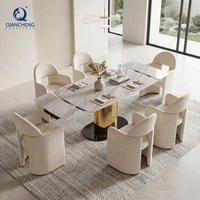 Losa de roca rectangular minimalista moderna, mesa de comedor italiana retráctil extensible, cocina, sala de estar, muebles de comedor