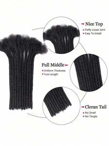 Estensioni Dreadlock in <span class=keywords><strong>Capelli</strong></span> Umani <span class=keywords><strong>per</strong></span> <span class=keywords><strong>Uomo</strong></span>/Donna, 6-20 Pollici, Nero Naturale - Product Image 5