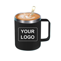 Mug isotherme à double paroi en acier inoxydable de 12 oz, avec logo personnalisé, sans BPA, couvercle anti-fuite, écologique, personnalisé pour les entreprises