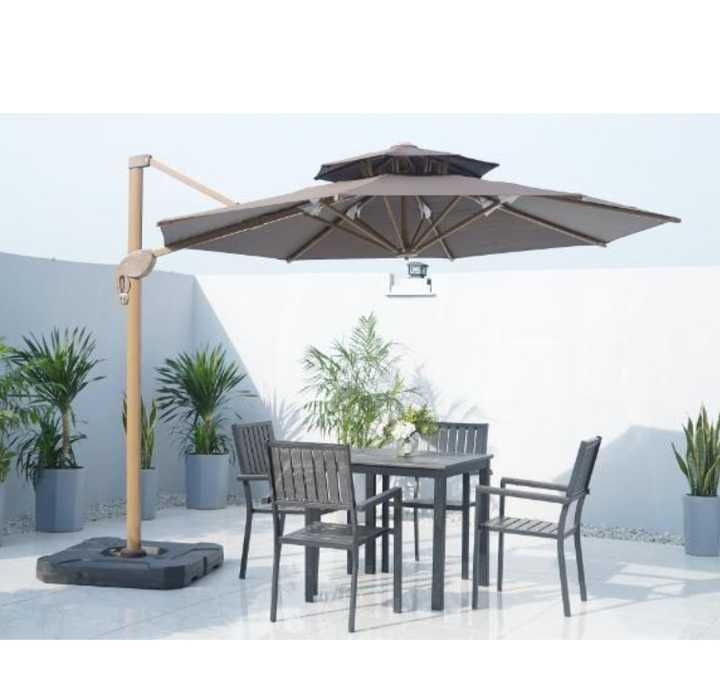 3M Square Roma Umbrella Parosol with LED for Park and Outdoor Garden ...