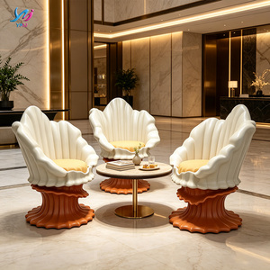 Fauteuil de salon sculptural moderne de luxe en fibre de verre, forme vague, design plaqué, couleur personnalisée, écologique, pour chambre et salon - Product Image 3