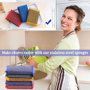 Sinh Thái Không <span class=keywords><strong>Scratch</strong></span> Món Ăn Chà Bọt Biển Để Làm Sạch Cọ Rửa Pad Rửa Bát Đĩa Làm Sạch Bọt Biển Nhà Bếp Dây Thép Vải Miếng Bọt Biển - Product Image 3
