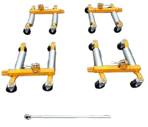 Chariot de déplacement de voiture à roulettes hydraulique haute résistance, capacité 4000 kg, avec pédale de levage à cliquet pour un déplacement facile du véhicule - Product Image 5
