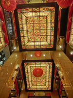 Dôme de plafond et attrape-soleil en vitrail durable multicolore personnalisé pour la décoration de la maison, du bar, de l'hôtel, de l'église, de la villa