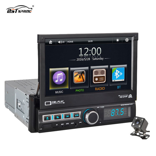 7 Inch HD Touch Screen Autoradio 1 Din Car for Player Mirror Link GPS WiFi BT FM MP5 Player + Rear Camera