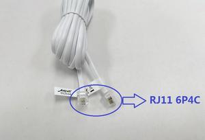 Câble de téléphone plat 6P4C <span class=keywords><strong>RJ11</strong></span> ligne de cordon <span class=keywords><strong>5M</strong></span> 4 core 28AWG avec conducteur BC - Product Image 2