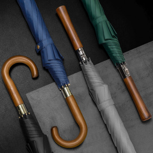 <span class=keywords><strong>Parapluie</strong></span> double <span class=keywords><strong>grande</strong></span> <span class=keywords><strong>taille</strong></span> entièrement automatique coupe-vent pour <span class=keywords><strong>homme</strong></span>, style britannique rétro, avec poignée en bois et crochet, design simple - Product Image 2