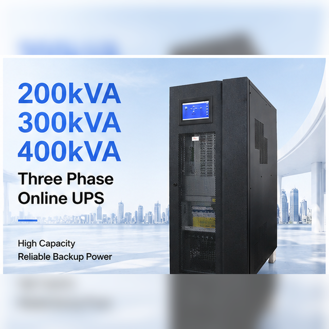 200kVA 300kVA 400kVA Three Phase Online UPS 380Vac Pure Sine Wave Double Conversion for Data Center Industrial Power Backup