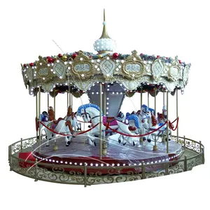 Funfair trẻ em trò chơi Carousel đi xe sợi thủy tinh ngựa động vật Rides Carousel trò chơi máy để bán