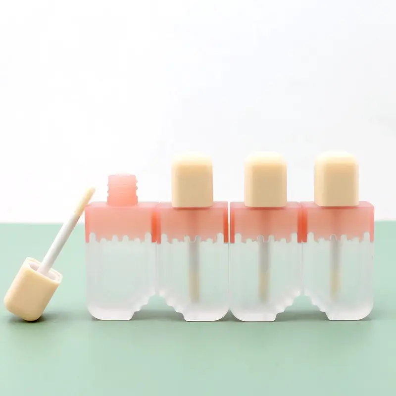 Lip color tube DIY cosmetic lipstick package new trapezoidal ice cream lip gloss tubes