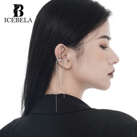 Pendientes de Plata de Ley 925 con Borlas Micro de Diseño Exclusivo para Mujer, Marca Icebela Fashion Jewelry