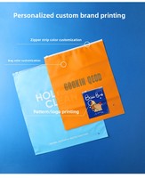 Sac d'emballage de vêtement haut de gamme personnalisé avec fermeture éclair givrée et poignée d'étanchéité de valve d'impression de logo pour chaussettes en plastique PE