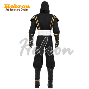 Mighty Morphins Personalizzati # Costume da Power <span class=keywords><strong>Rangers</strong></span> Black Ninja per Halloween, film televisivi e cosplay per adulti, adatto per spettacoli ed eventi. - Product Image 3