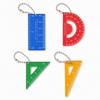 Mini outil de mesure en forme de boule, chaîne en acrylique translucide, vente en gros, OEM, ODM, logo personnalisé, commande en gros, porte-clés de papeterie