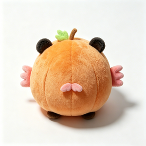 Peluche personnalisée Panda Citrouille Orange, Peluche Panda en Costume de Fruit Rond, Peluche Panda Orange Rond Mignon - Product Image 5