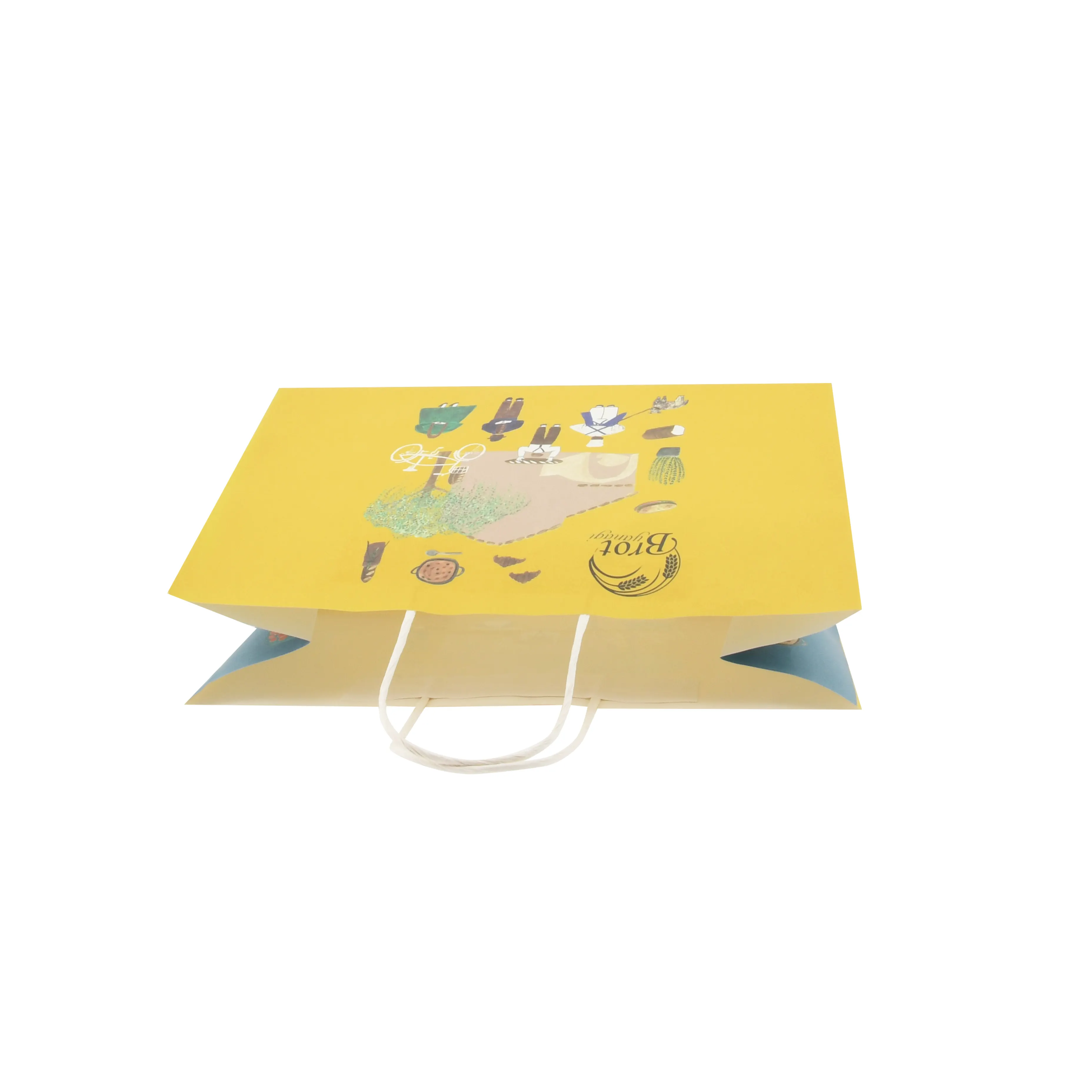 Personalizado impresso portátil restaurante Takeout Papier Kraft papel comida sacos