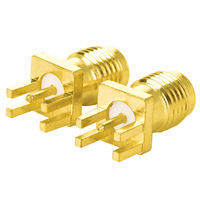 Los fabricantes de conectores suministran SMA-KE con espaciado de pines desplazado de 1.2 mm, rosca externa, orificio interior, todo de cobre chapado en oro.