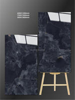 Mármol Negro con Vetas Blancas, Loseta de Porcelana Pulida y Esmaltada de 60x120 mm, Revestimiento de Piedra, Acento Dorado de Lujo para Interiores