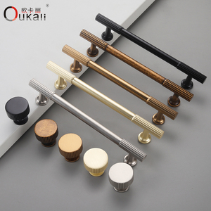 Oukali fransız mobilya dolap kolları mutfak çekmecesi Dresser çinko alaşım çay altın topuzu çekme kolları - Product Image 4