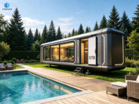 Maison capsule spatiale Yozon, maison préfabriquée modulaire mobile, mini-maison avec système intelligent pour villa, appartement, glamping, resort et hôtel