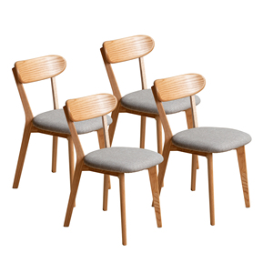 Juego de 4 Sillas de Comedor de Madera de Roble, Sillas Retro Italianas con Respaldo de Madera, Taburetes Sencillos para Restaurante, Hogar, Cafetería y Uso Comercial - Product Image 2