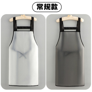 Printed TPU <b>Apron</b> Black And White Cartoon Design Breathable Waterproof For <b>Kitchen</b> Cooking Adult Use - Product Image 3