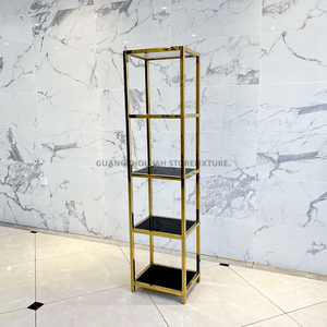 ระดับไฮเอนด์สีทองสดใสช้อปปิ้งมอลล์กระเป๋าถือยืนตกแต่งชั้นวางจอแสดงผลรองเท้าชั้นวางจอแสดงผลสำหรับร้านค้าค้าปลีก<span class=keywords><strong>เสื้อผ้า</strong></span> - Product Image 2