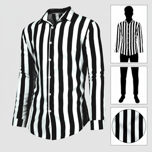 <span class=keywords><strong>Camicia</strong></span> a maniche lunghe a righe bianche e nere, <span class=keywords><strong>slim</strong></span> <span class=keywords><strong>fit</strong></span>, elegante, estiva, a spina di pesce, antipiega, anti-UV, prodotta in Turchia - Product Image 3