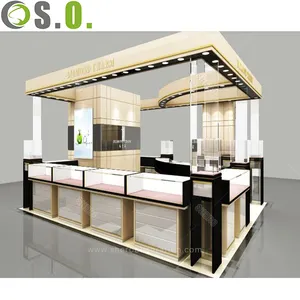 Modern display mall kiosk with showcase for jewelry