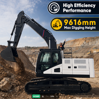 Excavatrice sur chenilles hydraulique de 22 tonnes avec moteur certifié Euro V pour travaux de construction et de terrassement