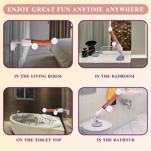 Automatische Teleskop kanonen maschine Einst eck barer Saugnapf Weicher vibrierender Penis mit drahtloser Fernbedienung - Product Image 4