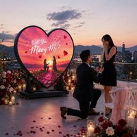 Pantalla LED Decorativa en Forma de Corazón Personalizada P2, Paneles LED de Pared para Proyección en Fiestas de Cumpleaños