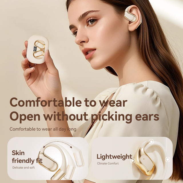 CPAP OWS Tws Wireless Earbuds Bluetootth Battery Led Display Open Ear Earbuds for Sports