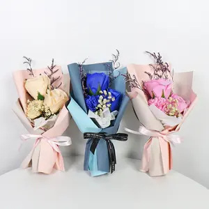 Fabriek Groothandel Kunstmatige Anjers Rose Kleine Geschenkdoos Voor Andere Dag, Vakantie Geschenken Kunstbloemen