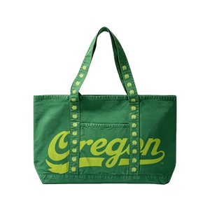Custom Large Canvas <b>Tote</b> <b>Bag</b> with Durable Zipper Pocket Heat Transfer Printed Letter Pattern <b>Medium</b> Size Shopping <b>Bag</b> - Product Image 1