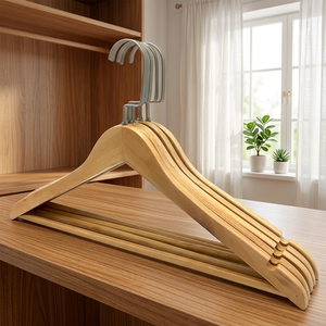 High-quality men's clothes <b>hanger</b> with horizontal bar Manufacturers Direct Sales Custom Wooden <b>Hangers</b> Logo Durable Metal Hook - Product Image 5