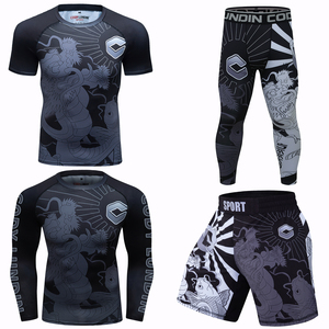 Camiseta personalizada + Pantalones MMA Boxeo <span class=keywords><strong>Muay</strong></span> <span class=keywords><strong>Thai</strong></span> Shorts Rashguard Kickboxing Sets Fitness Sport Jersey Jiu Jitsu Bjj No Gi Sportsuits - Product Image 1