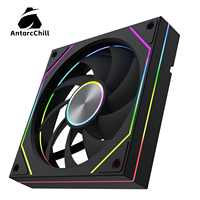 Ventilateur de boîtier AntarcChill Black 120 mm, haut débit d'air, silencieux, PWM, roulement hydraulique, ventilateur de refroidissement pour châssis d'ordinateur, personnalisé
