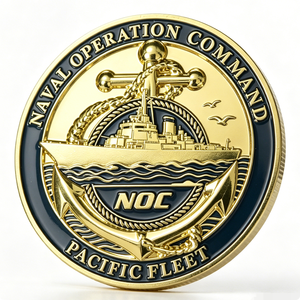 Moneda Conmemorativa Personalizada de Aleación de Zinc con Grabado 3D, Esmaltado, Impresión UV, Diseño de Ancla de Buque de Guerra, para Halloween/Navidad - Product Image 2