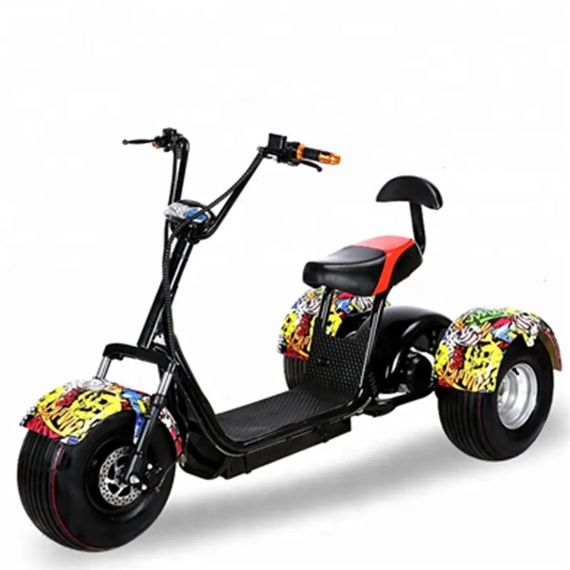 Electric moped e elektrische chopper motorrad puviter drei 3 rad elektrische roller scrooser citycoco bike ewg 2000w e-roller