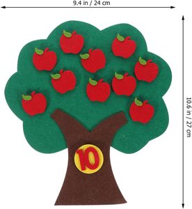 ของเล่นเสริมพัฒนาการทางคณิตศาสตร์ ต้นแอปเปิ้ลทำจากผ้าสักหลาด เป็นมิตรกับสิ่งแวดล้อม เหมาะสำหรับการจับคู่ ฝึกทักษะคณิตศาสตร์ สำหรับเด็กอนุบาล - Product Image 2