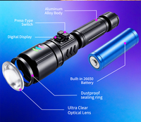 Lampe torche tactique 2-en-1 super lumineuse 30W avec laser blanc + lumière UV noire 365nm rechargeable pour inspection des taches d'animaux et chasse