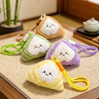 Ensemble de porte-clés en peluche Zongzi personnalisés OEM/ODM - Breloques mignonnes personnalisées en forme de boulettes de riz pour cadeaux du Festival des Bateaux-Dragons