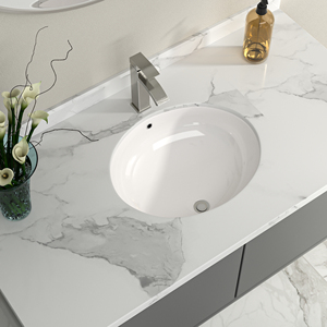 Modern Egg Shape Ceramic Under Counter <strong>Bathroom</strong> Vanity <strong>Sink</strong> <strong>Bowl</strong> White Oval Vessel with Size 19" X 16" Basin - Product Image 3