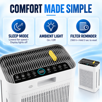 Purificateur d'air avec filtre HEPA H13, charbon actif, aromathérapie, design électrique portable, construction en plastique, fonctionnement silencieux, 300 m³/h