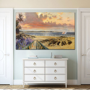 Arte Original impresión OEM y ODM mar velero naturaleza escena lienzo paisaje pintura imagen para decoración de habitaciones pinturas - Product Image 3