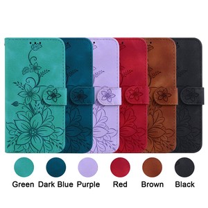 Funda de Teléfono de Lujo con Patrón de Flores en Relieve, Funda Tipo Cartera de Cuero PU con Cordón para OPPO <span class=keywords><strong>Realme</strong></span> C100 4G C100i - Product Image 6