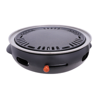 Parrilla de Carbón de Hierro Fundido y Cerámica - Parrilla de Mesa con Flujo de Aire Ajustable para Barbacoa Coreana, Camping y Jardín